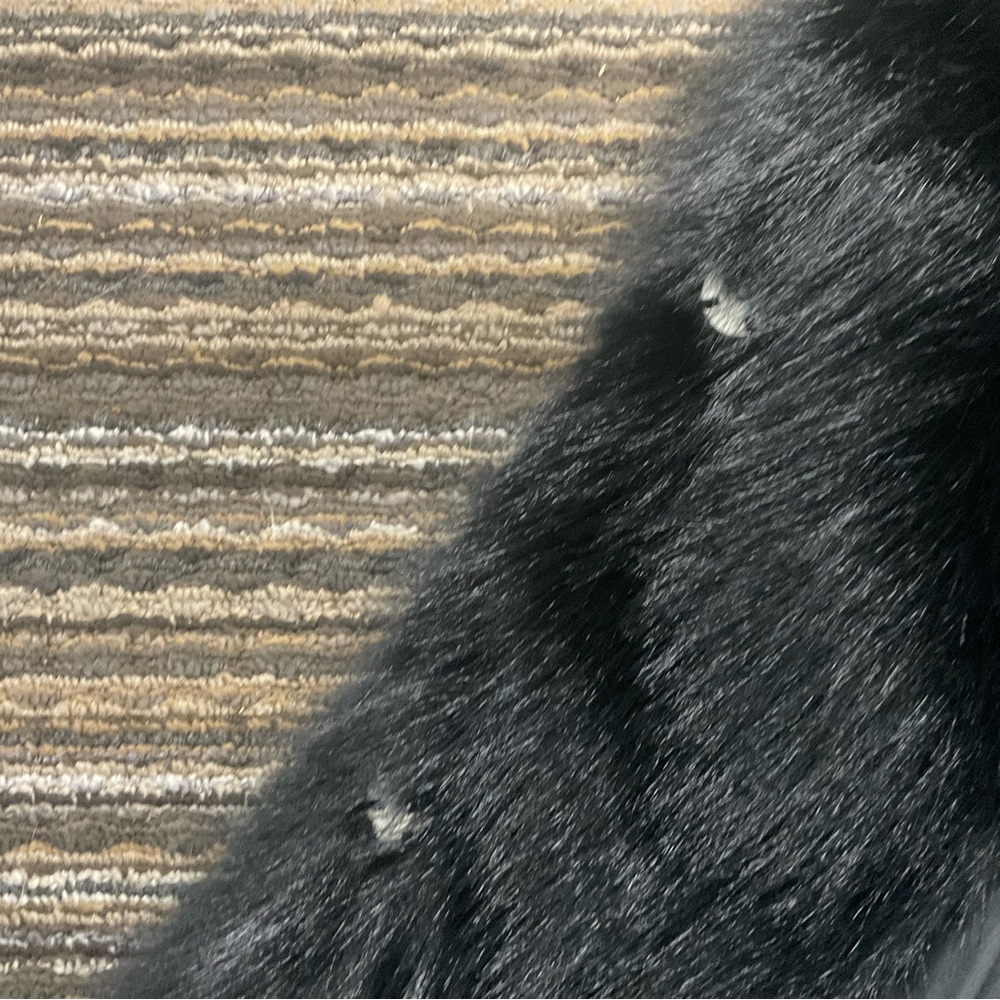 Gorgeous faux black fox fur coat with wide lapel. Size 8-10. - Picture 7 of 11